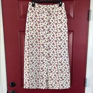 100% Linen Cynthia Rowley Button Front Maxi Skirt